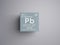 Lead. Plumbum. Post-transition metals. Chemical Element of Mendeleev\\\'s Periodic Table. 3D illustration