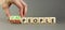 Lead or push people symbol. Concept word Lead people and Push people on wooden cubes. Beautiful grey table grey background.