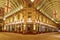 Leadenhall covered market interior at night in London