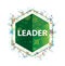 Leader floral plants pattern green hexagon button