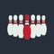 Leader Illustration. Flat Design of Bowling Skittles