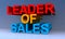 Leader of sales on blue