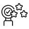 Leader support icon outline vector. Key opinion