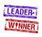 Leader and winner rubber stamps set