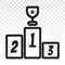 Leaderboard podium line art icon for apps and websites