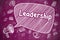 Leadership - Cartoon Illustration on Purple Chalkboard.