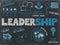 LEADERSHIP concept icons on chalkboard