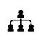 Leadership connection, community symbol flat black line icon, Vector Illustration