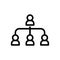 Leadership connection, community symbol line icon, Vector Illustration