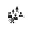 Leadership courses black glyph icon. Teamwork. People skill development. Pictogram for web page, mobile app UI UX GUI design