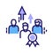 Leadership courses color line icon. Teamwork. People skill development. Pictogram for web page, mobile app. UI UX GUI design