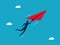 Leadership freedom. man flying with a paper plane. business and investment concept