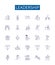 Leadership line icons signs set. Design collection of Leadership, Managerial, Authority, Guidance, Inspiring, Visionary