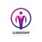 Leadership logo template design. Human concept icon. Business man creative sign. Manager symbol. Vector illustration.