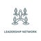 Leadership network,multilevel  vector line icon, linear concept, outline sign, symbol