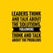 Leadership quote. Inspirational motivational quote. Black text over yellow background.