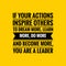 Leadership quote. Inspirational motivational quote. Black text over yellow background.