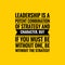 Leadership quote. Inspirational motivational quote. Black text over yellow background.