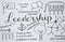 `LEADERSHIP` sketch notes hand-lettered on notepaper