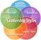 Leadership styles business diagram illustration