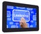 Leadership Tablet Touch Screen Shows Leader Vision Achievement