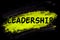 Leadership word with glow powder