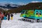 Leadville, Colorado- March 7, 2020: People gather outside on Vail Pass for the annual Snowcat Jamboree