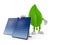 Leaf character with photovoltaic panel