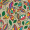 Leaf colorful group green seamless pattern
