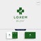 leaf cross logo design  nature medicine icon