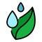 Leaf drop essential oil icon color outline vector