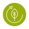 Leaf ecology cycle alternative sustainable energy block line style icon