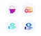Leaf, Face scanning and Medical analytics icons set. Health eye sign. Vector