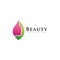 Leaf with face women beauty logo