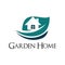 Leaf Garden Green House Home Logo Concept