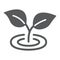 Leaf glyph icon, ecology and plant, flora sign