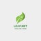 leaf green technology logo design nature tech symbol icon