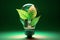 leaf inside light bulb green energy emerged ecosystem concept ai generated