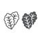 Leaf Lettuce line and glyph icon, vegetable