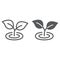 Leaf line and glyph icon, ecology and plant