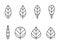 Leaf line icon set. eco, botanical, nature and environment symbols