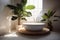 leaf luxury bathroom sink home white clean tropical design interior green. Generative AI.