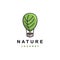 Leaf nature air balloon logo icon vector template, journey logo