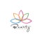 Leaf nature with full colour women beauty logo
