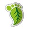 Leaf plant ecology with footprint shape symbol