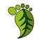 Leaf plant ecology with footprint shape symbol