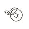 Leaf, plug plant and electricity vector thin line outline icon illustration. Image for electricity, saving energy, sustainability