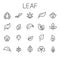 Leaf related vector icon set.