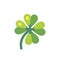 For-leaf shamrock flat icon. Slot machine symbol