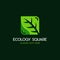 Leaf Square Nature Ecology Modern Business Logo